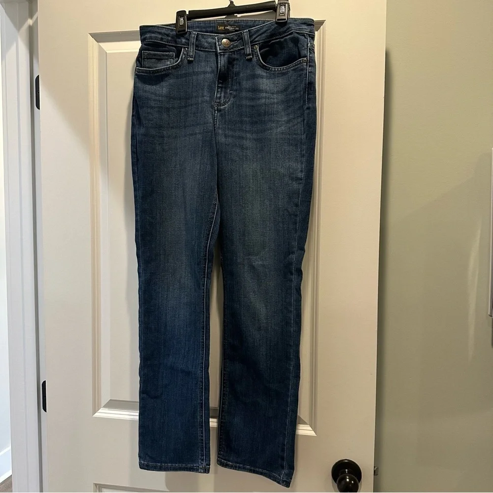 Lee Women's Dark Blue Straight Leg Mid Rise Jeans - Picture 1 of 4